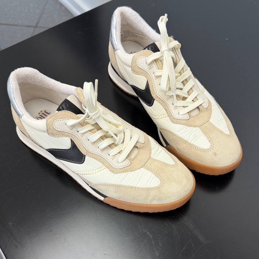 Sofft Neutral Cream & Beige Retro Runner Sneakers with Black Accent - Picture 3 of 3